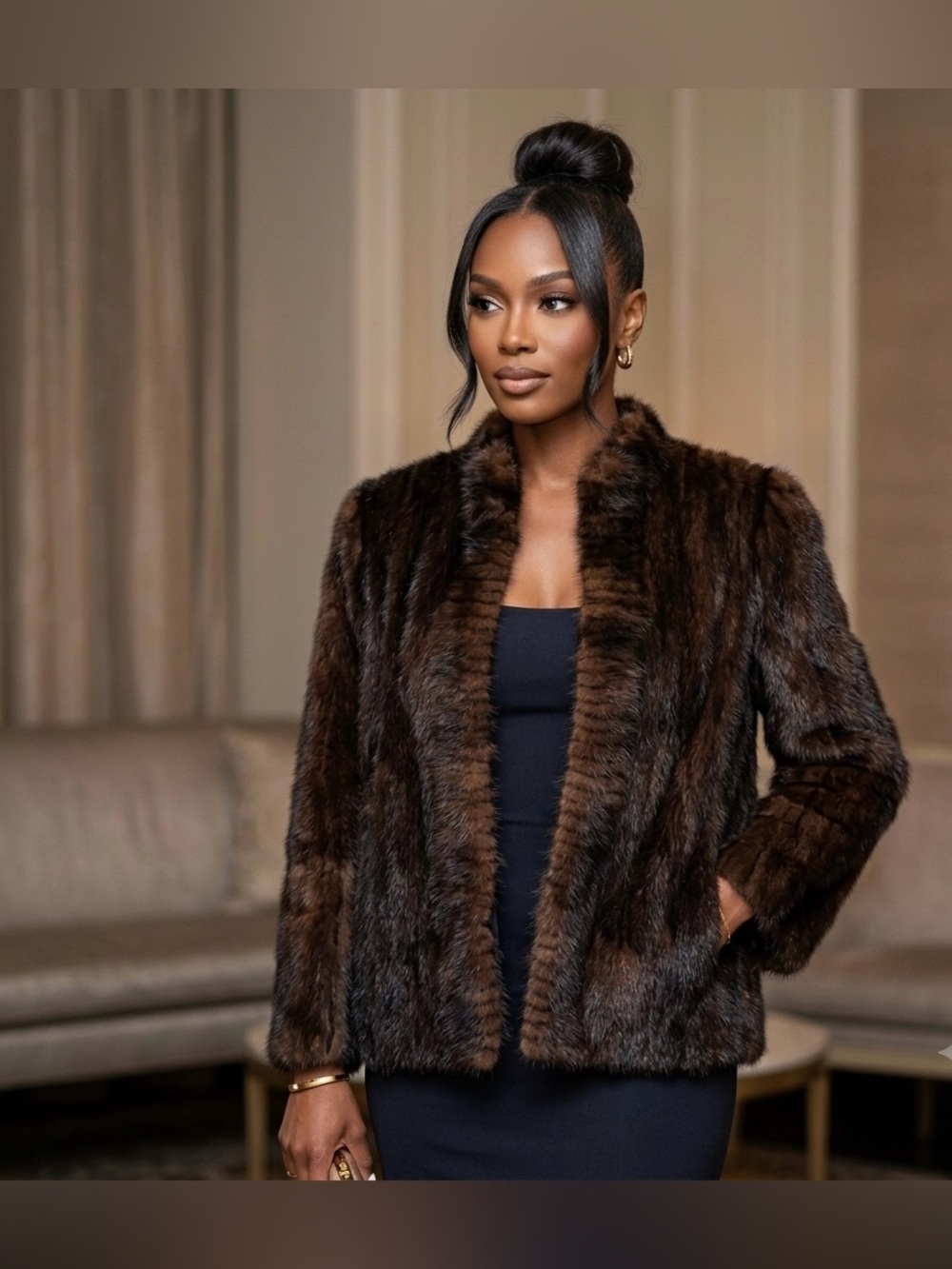 Chosen Furs Vintage Genuine Mink Jacket Size Medium